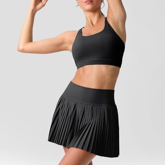 OTOS Athletic Skirt Skort Pleated With Shorts Pockets High Waist Tennis Blk S - Picture 6 of 9